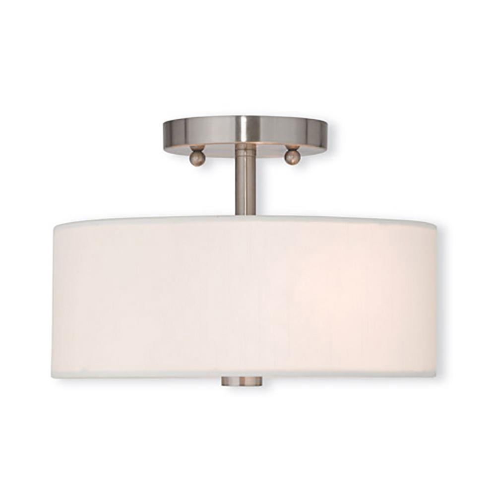Livex Lighting Meridian 2Light Brushed Nickel SemiFlushmount5213391