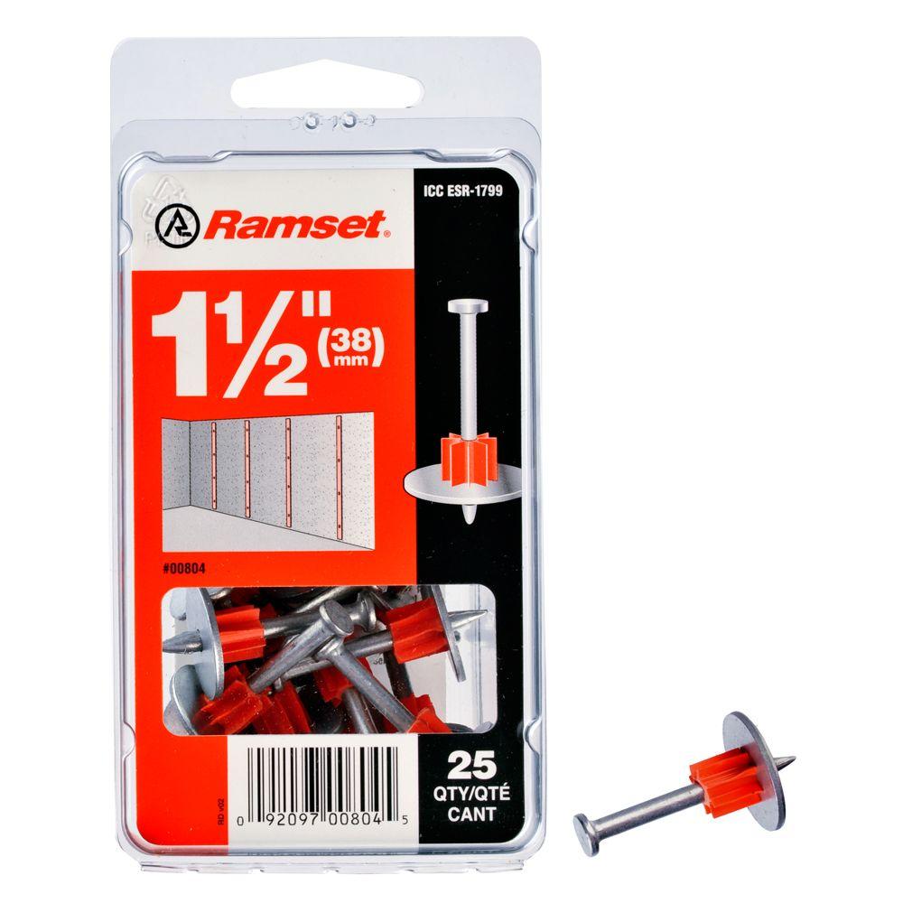 Ramset 11/2 in. Drive Pins with Washers (25Pack)00804 The Home Depot