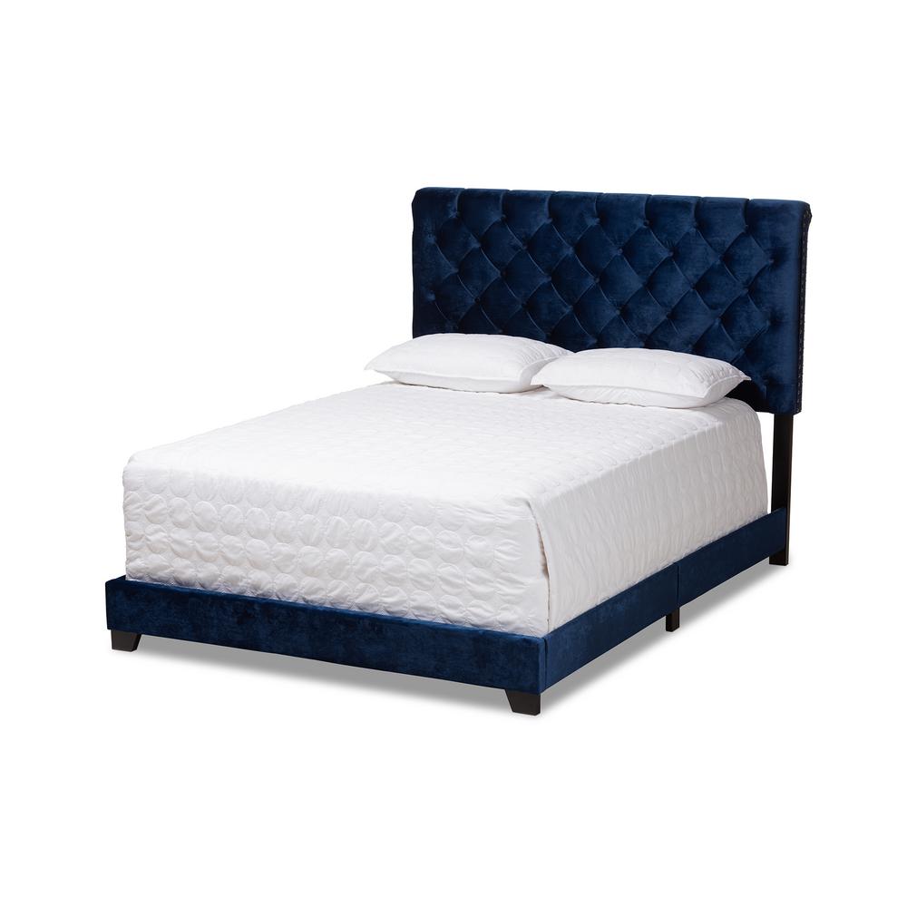 Baxton Studio Candace Navy Blue King Bed 149 8949 Hd The Home Depot Baxton Studio Candace Navy Blue King Bed