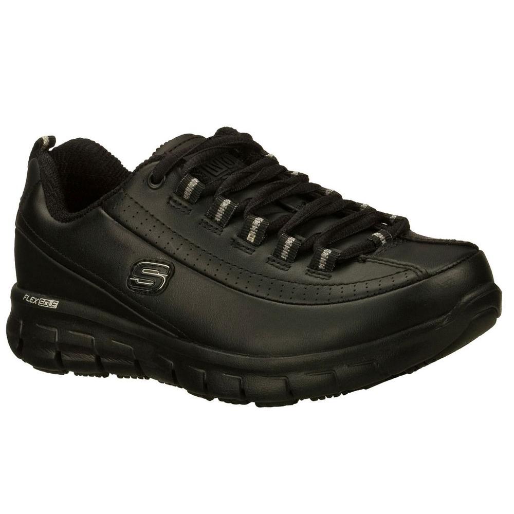 skechers non slip shoes black
