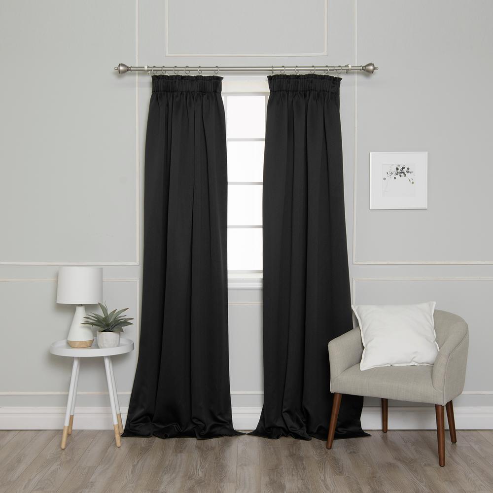 Black Pinch Pleats Curtains Drapes Window Treatments The