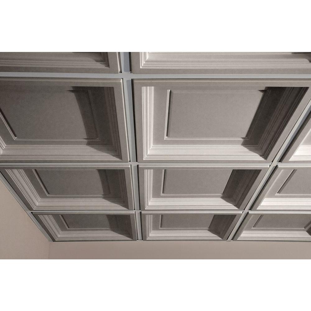 Ceilume Madison Latte 2 Ft X 2 Ft Lay In Coffered Ceiling Panel Case Of 6