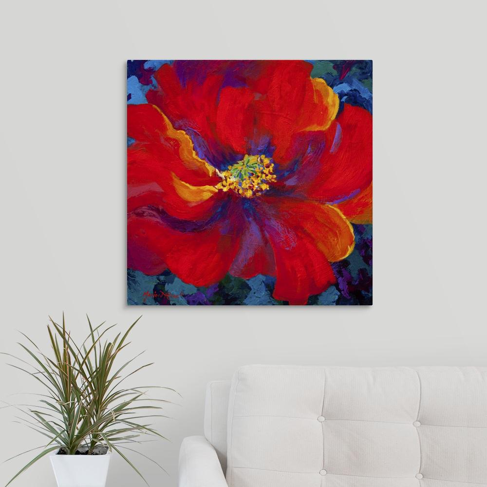 Trademark Fine Art 24 in. x 32 in. "Red Poppy 1" by Marion Rose Printed Canvas Wall ArtALI15452