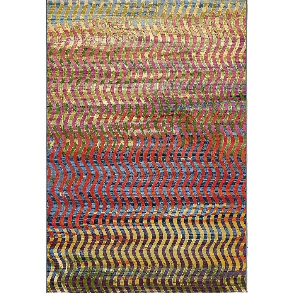 Unique Loom Outdoor Wavy Multi 5' 3 x 8' 0 Area Rug3138472 The Home