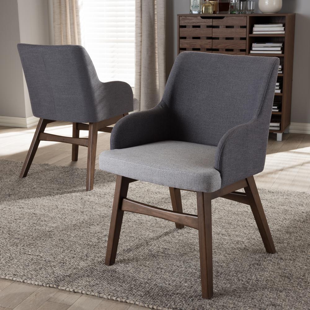 Baxton Studio Monte Gray Fabric Upholstered Dining Chairs Set Of 2 Baxton Studio Monte Gray Fabric Upholstered Dining Chairs Set Of 2