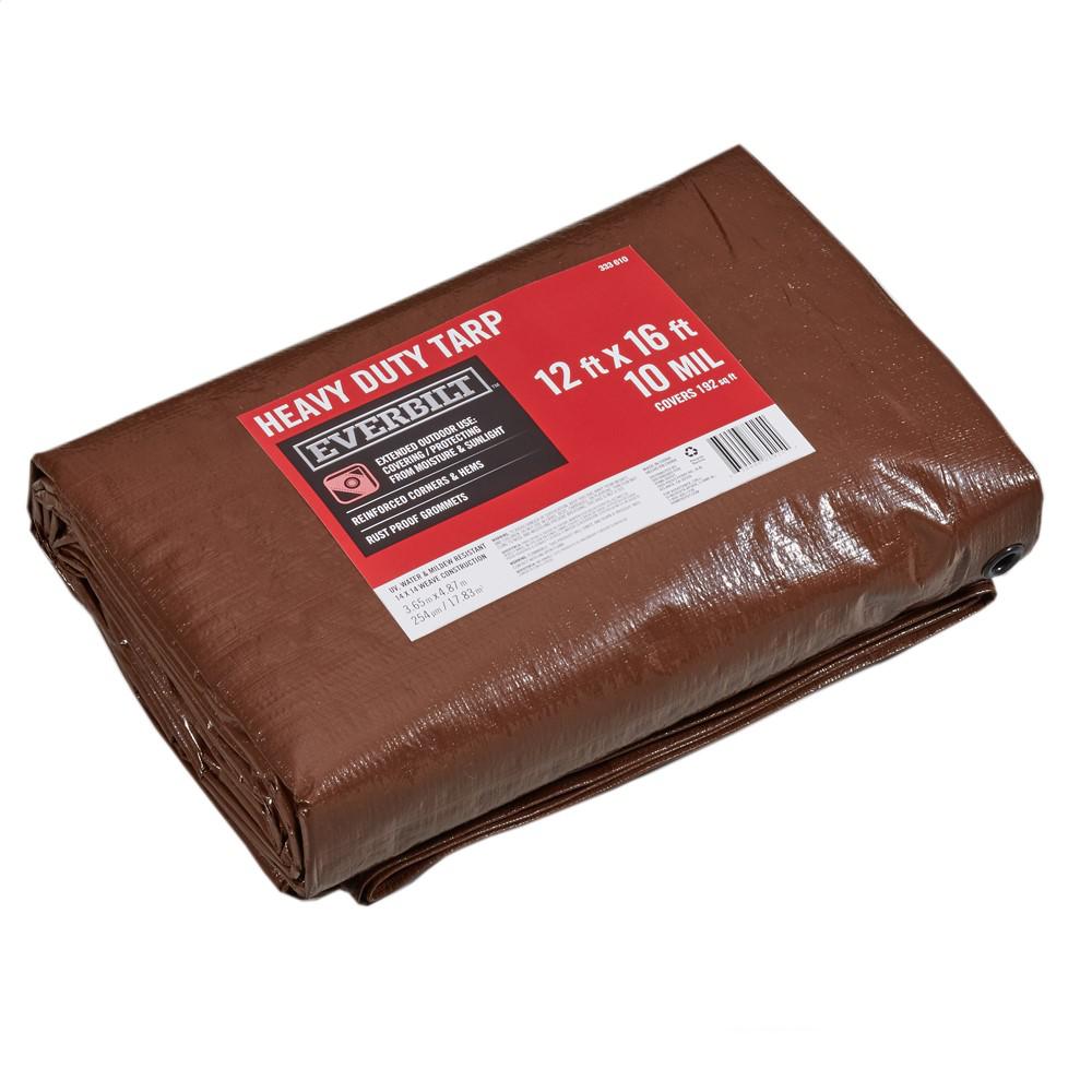 Everbilt 12 ft. x 16 ft. Heavy Duty Brown/Silver TarpPY011 The Home