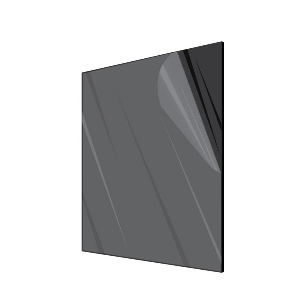 AdirOffice 24 in. x 48 in. x 0.125 in. Plexiglass Black Acrylic Sheet