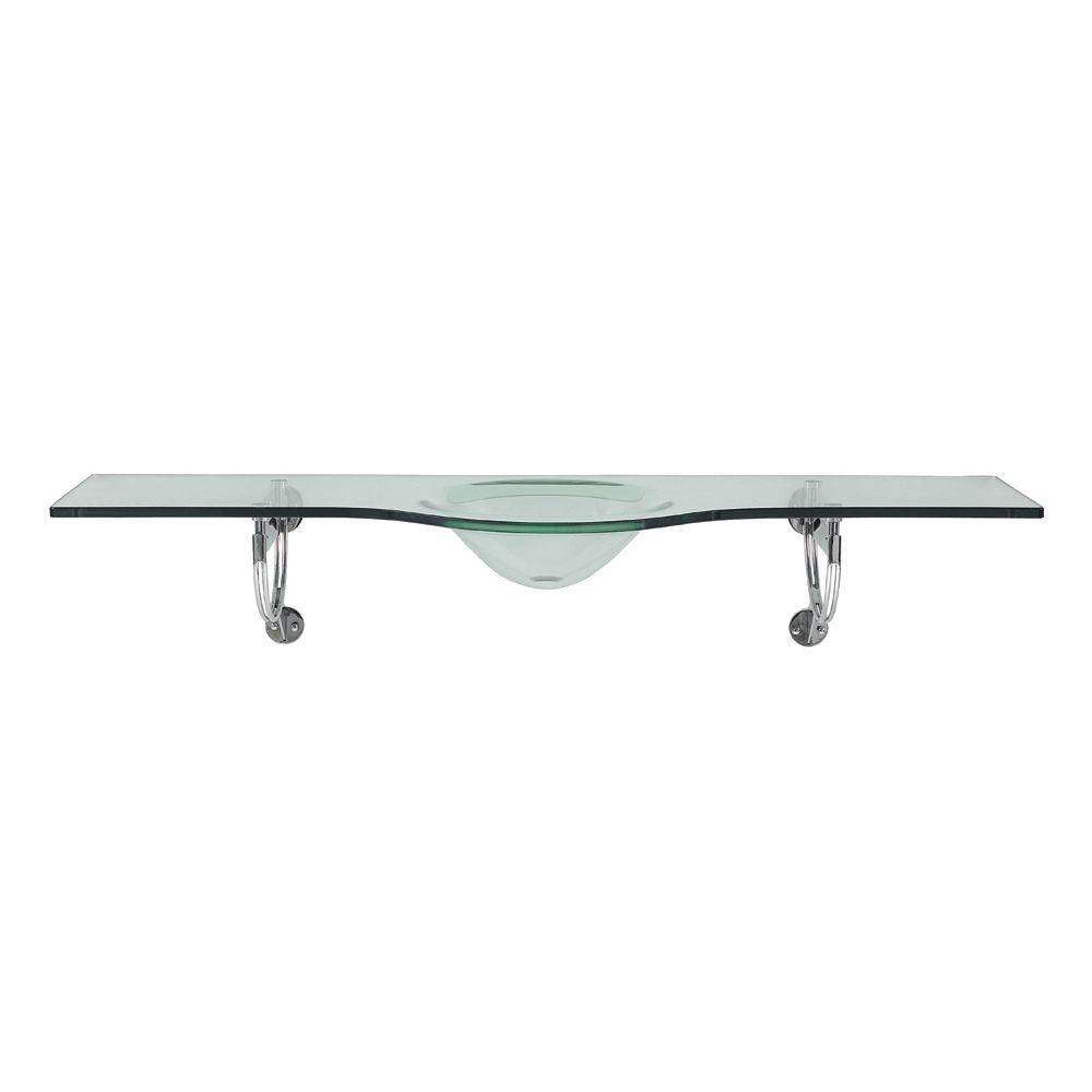 Decolav Brickell Wall Mount Tempered Glass Bathroom Sink In