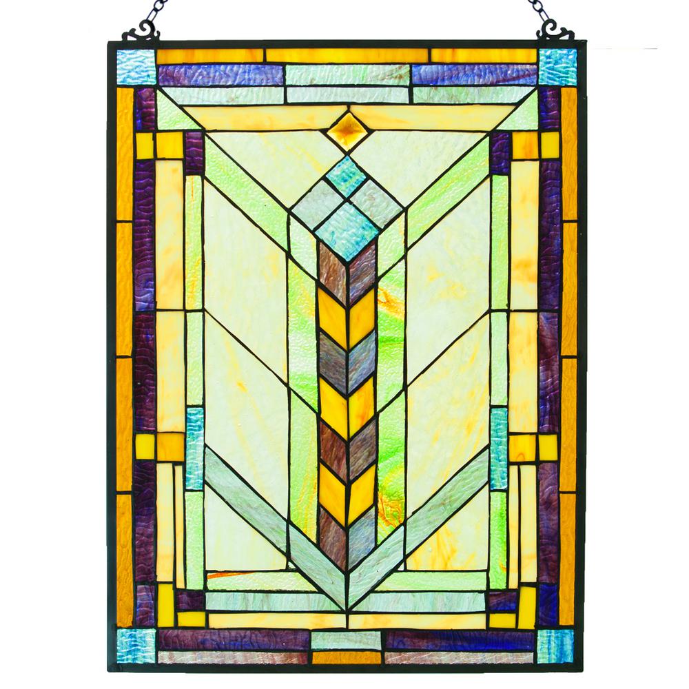 River Of Goods Multi Colored Stained Gl Geometric Window Panel River Of Goods Multi Colored Stained Gl Geometric Window Panel
