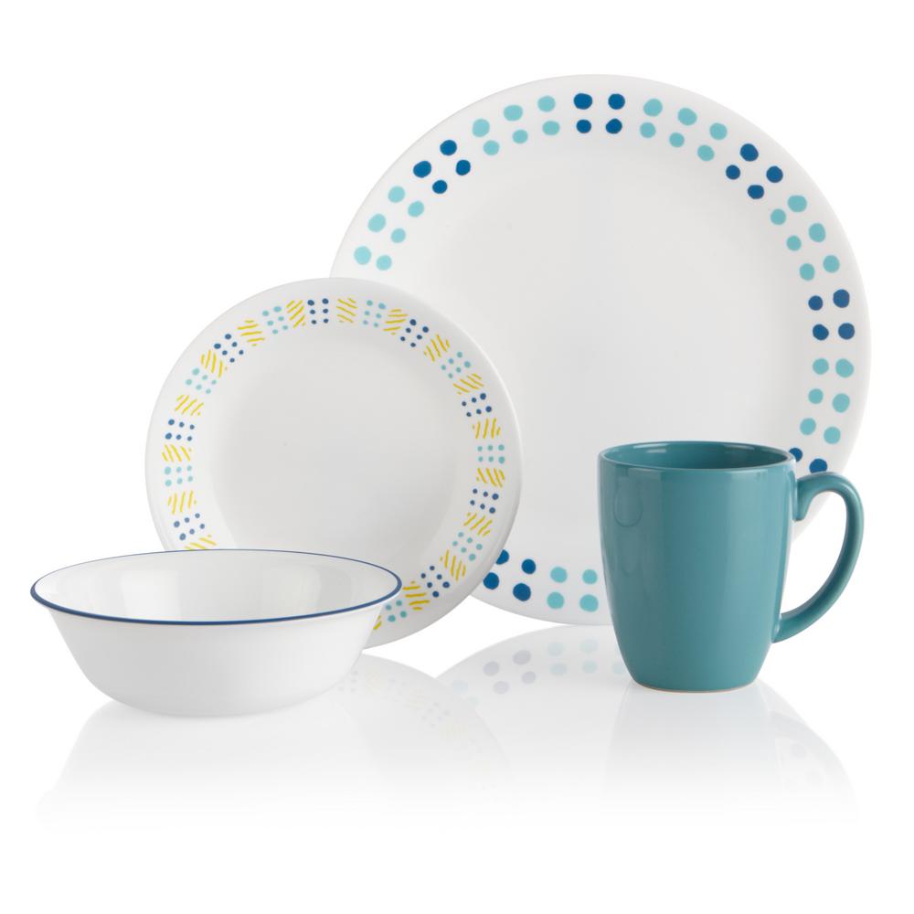 Corelle Classic 16 Piece Key West Dinnerware Set 1135278 The