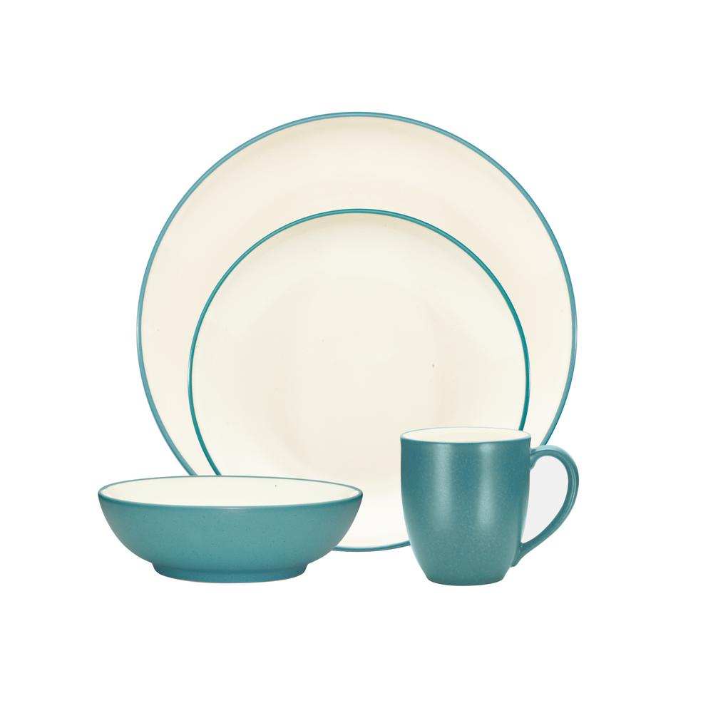 Noritake Colorwave Coupe 4-Piece Casual Slate Stoneware Dinnerware Set ...