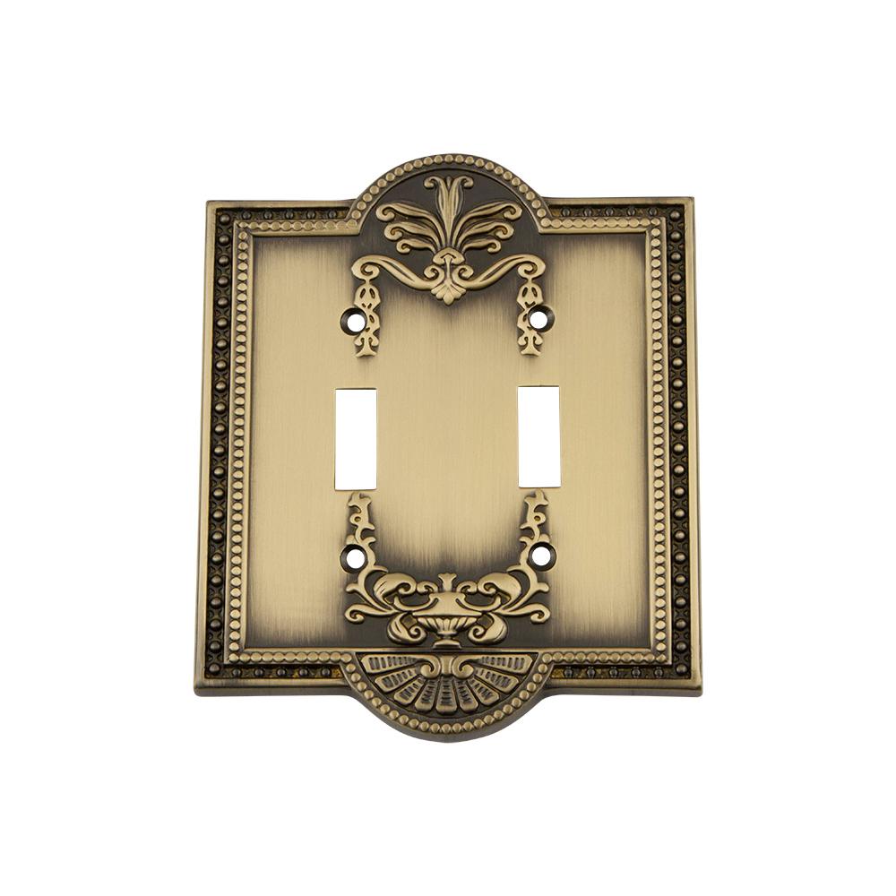 Nostalgic Warehouse Meadows Switch Plate with Double Toggle in Antique Brass719711 The Home Depot