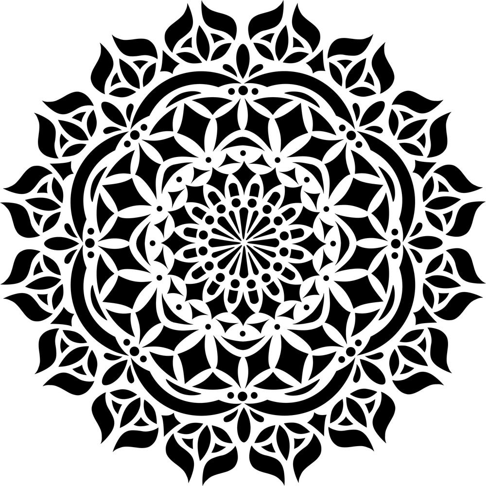 Designer Stencils Asana Mandala StencilFS025 The Home Depot