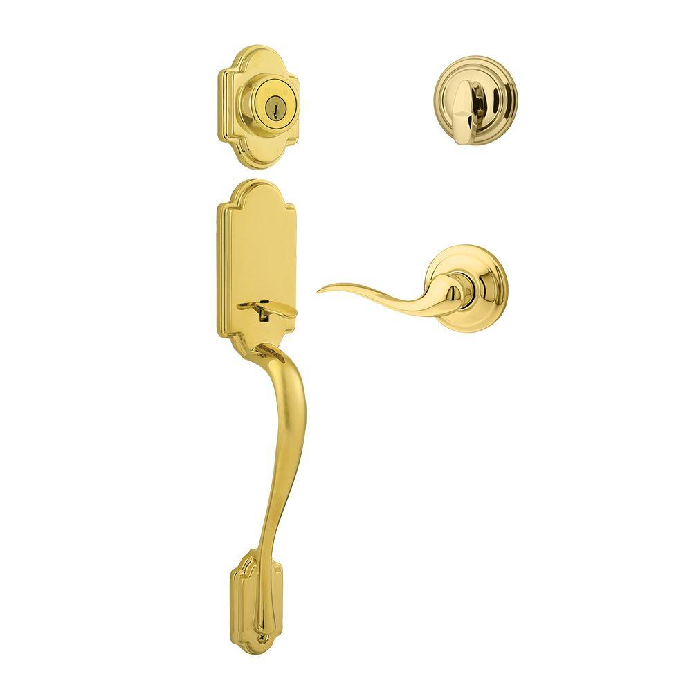 Kwikset Arlington Lifetime Polished Brass Handle Only without Deadbolt ...