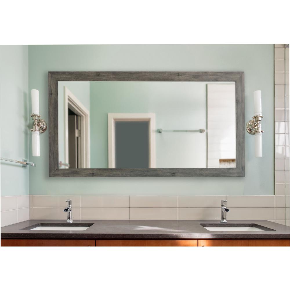 Unbranded 70 in. x 35 in. Gray Barnwood Double Vanity MirrorDV064M