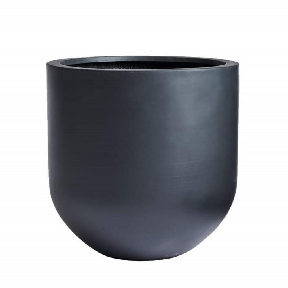 Dream Patio Santa Rosa 12 Dia X 12 H Black Fiberstone Bullet Planter Vl10005 30 Bk The Home Depot