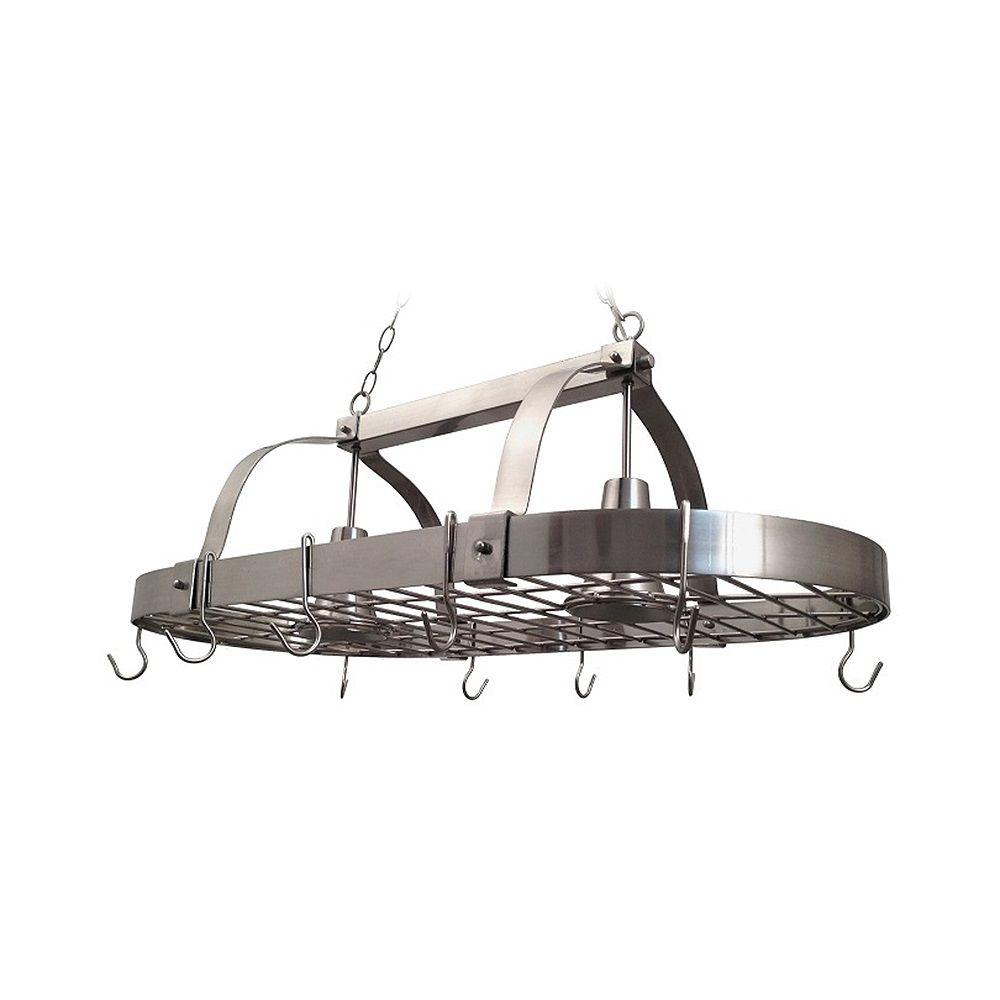 Elegant Designs 2 Light Brushed Nickel Kitchen Pot Rack Light With