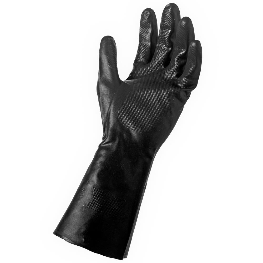 black rubber cleaning gloves