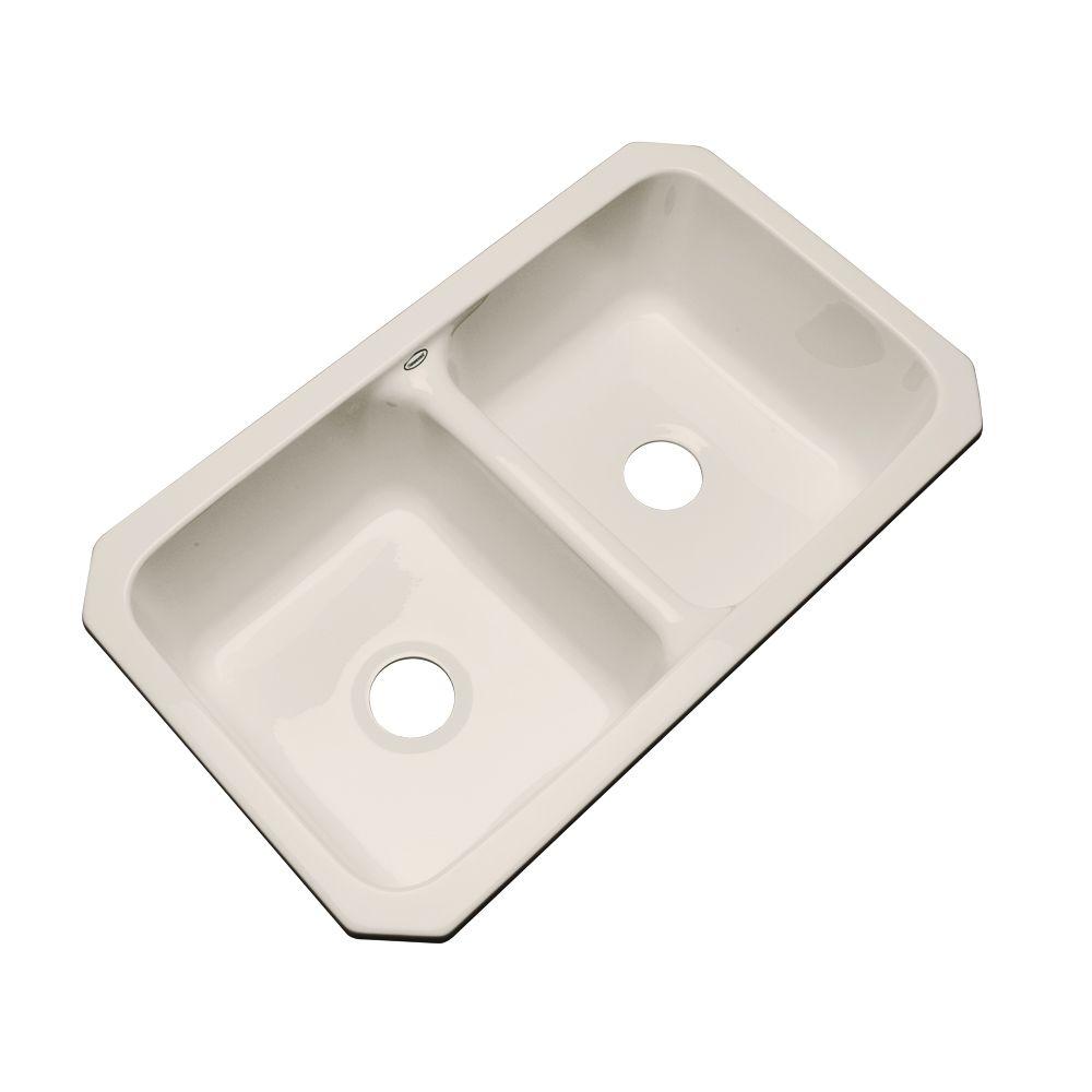 Thermocast Pink Kitchen Sinks The Home Depot 0 Hole Double Bowl Kitchen Sink In Desert Bloom