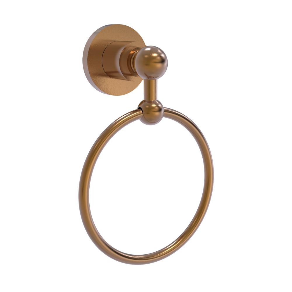 Allied Brass 416T-BBR Venus Collection Towel Ring with Twist Accent Brushed Bronze