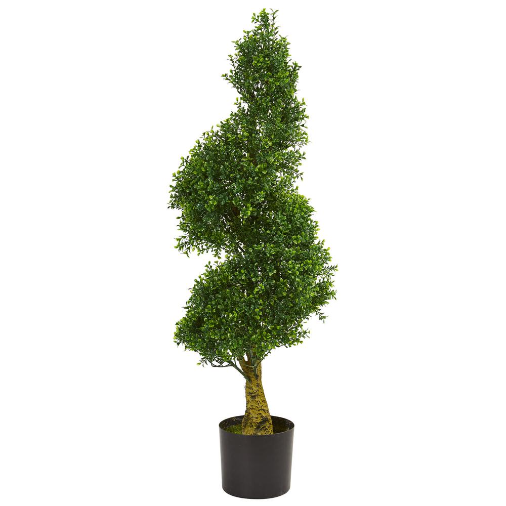Nearly Natural 4 ft. UV Resistant Indoor/Outdoor Spiral Boxwood