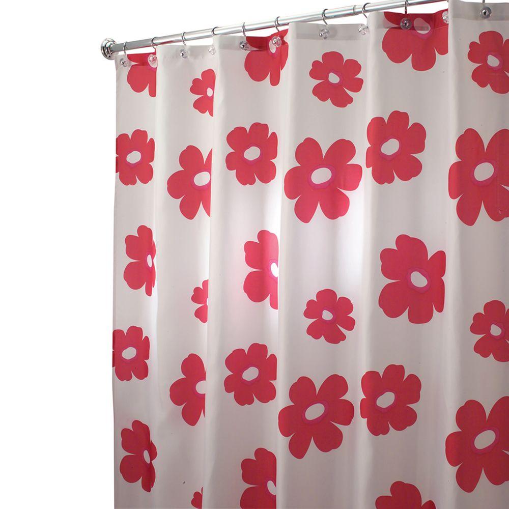 Interdesign Poppy Polyester Shower Curtain 35320cx The Home Depot