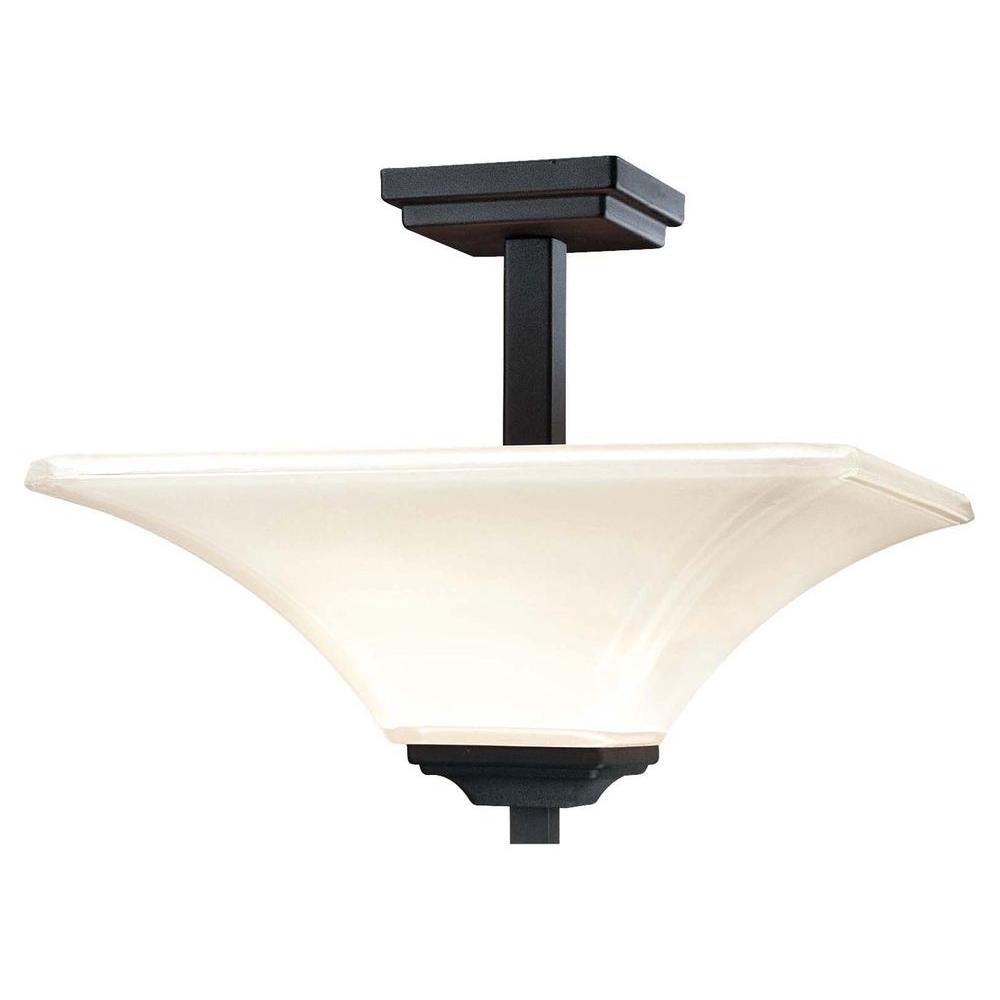 Minka Lavery Agilis 2 Light Black Semi Flush Mount Light