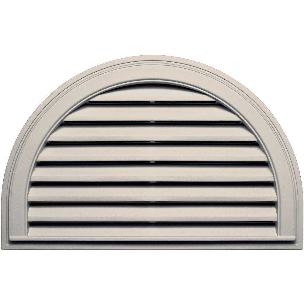 Builders Edge 22 in. x 34 in. Half Round Gable Vent in Almond120023422048 The Home Depot