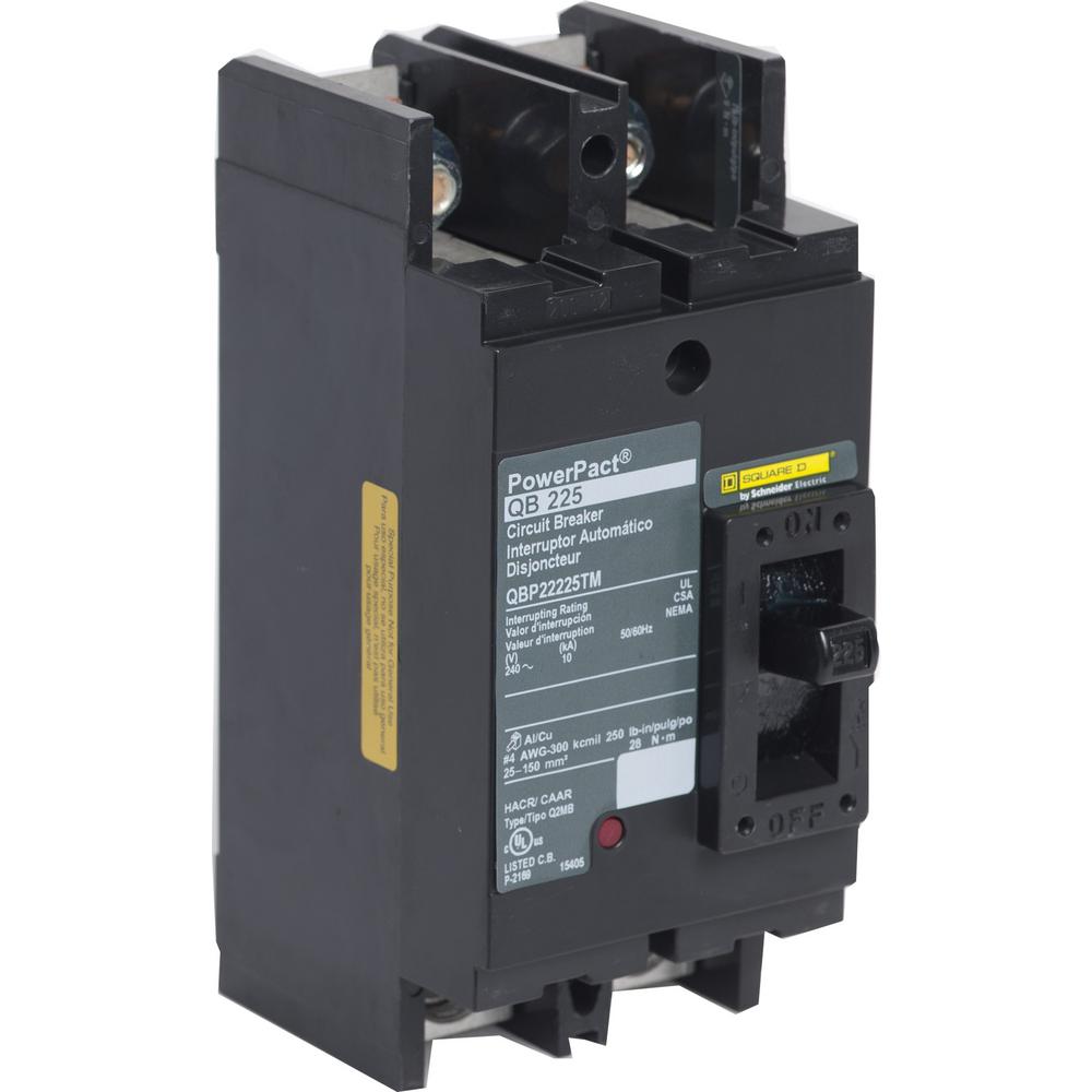 Square D PowerPact 225 Amp 10kA 2Pole QFrame Molded Case Circuit