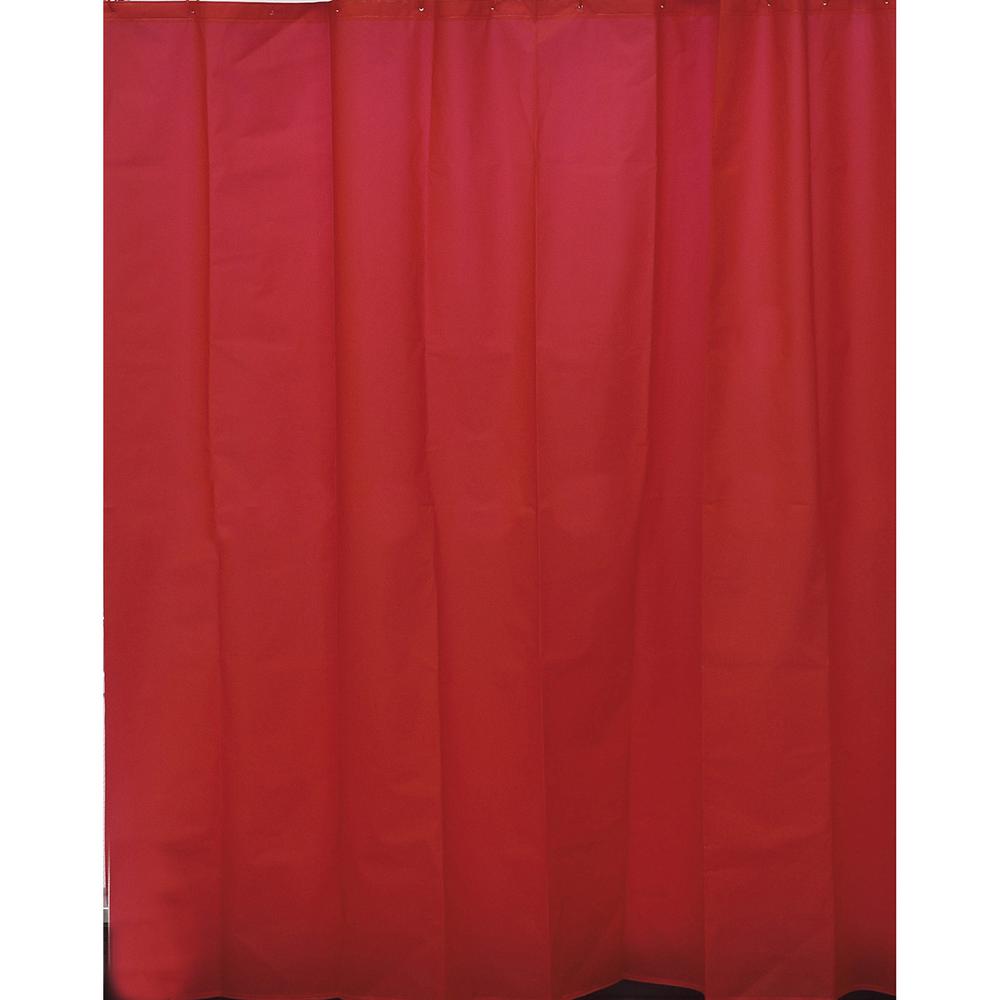 Eva 71 In X 79 In Red Solid Bath Shower Curtain 1101130 The