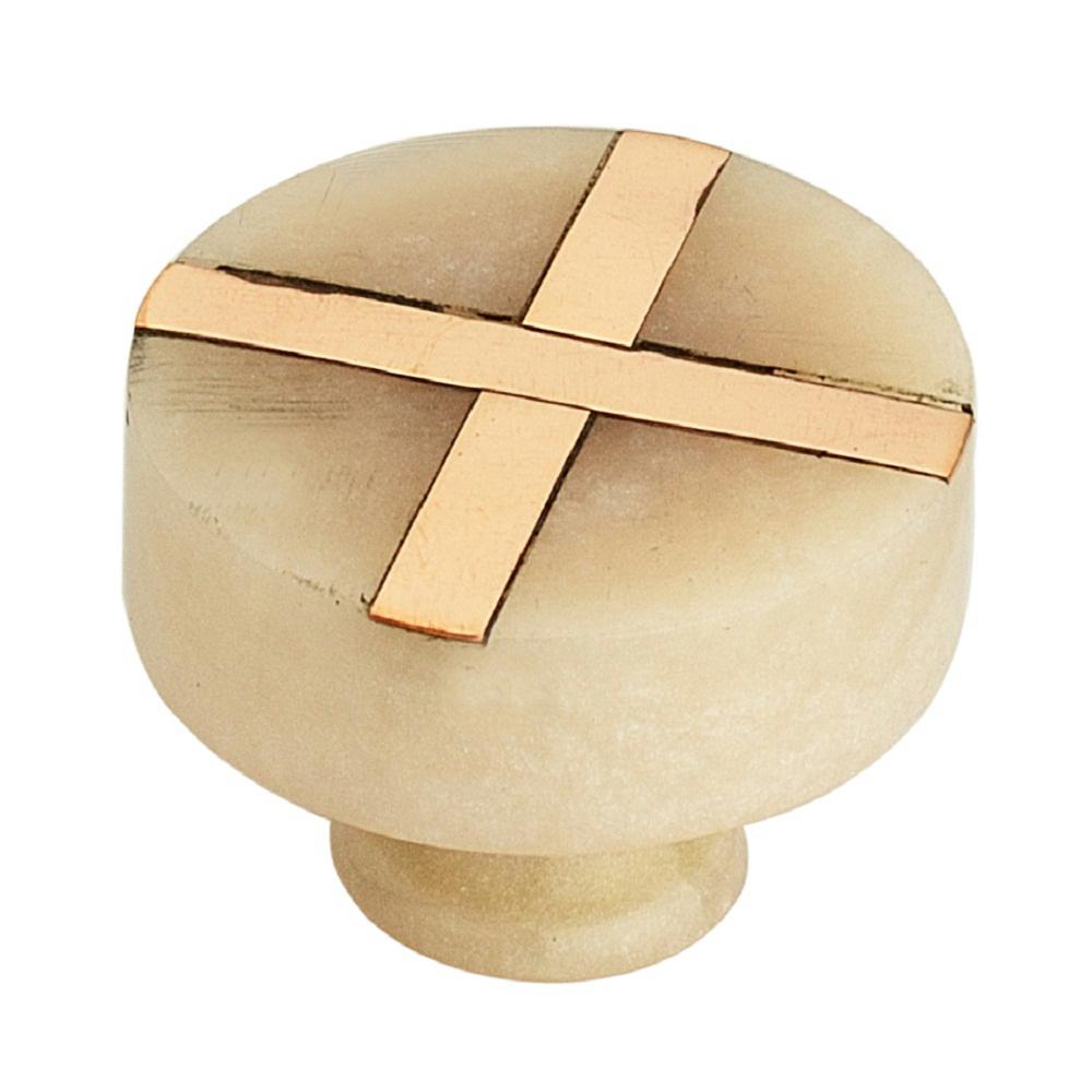 Mascot Hardware Frosted Marble Style Round 1 1 3 In 34 Mm Peach