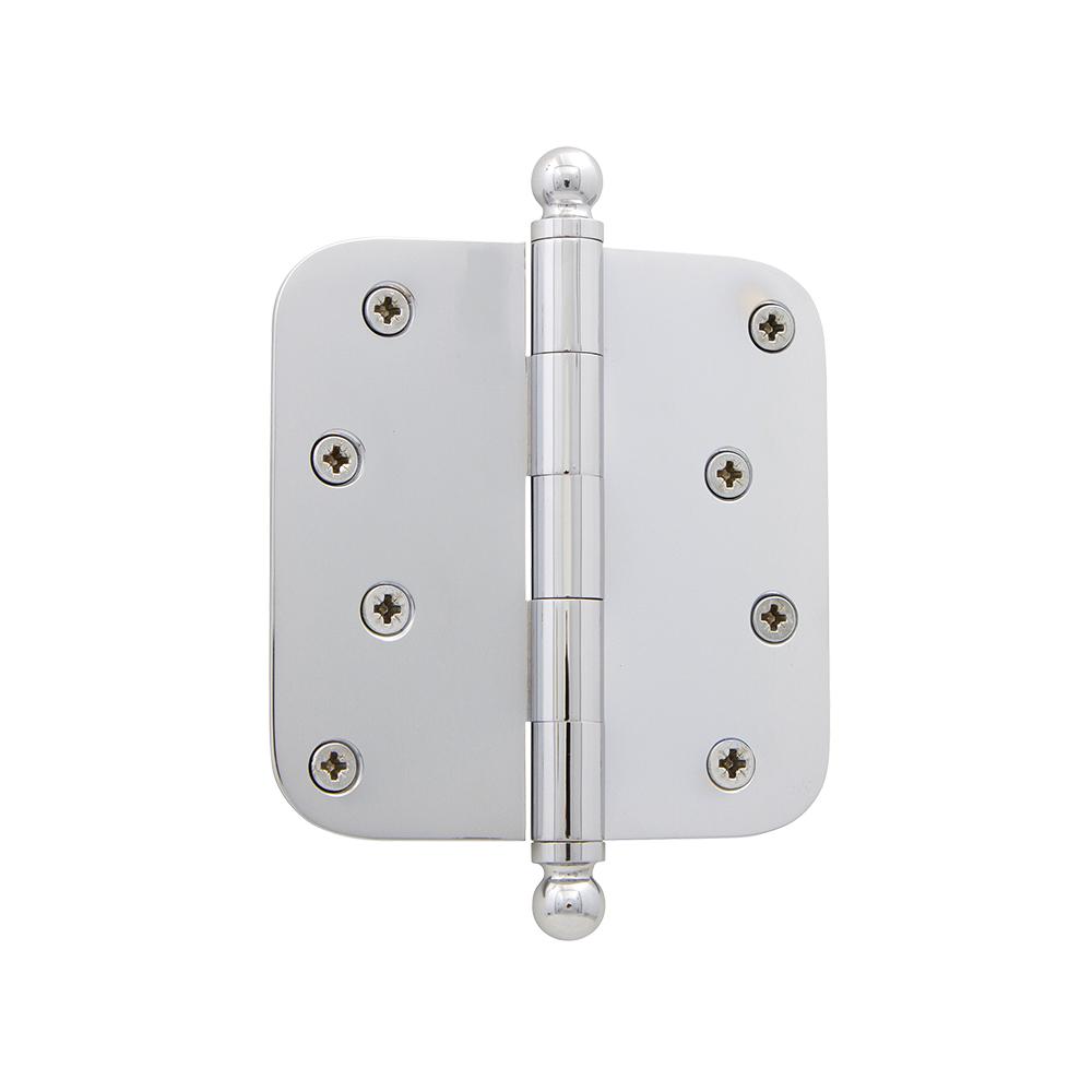 Nostalgic Warehouse 3 5 In Steeple Tip Residential Hinge With Square Corners In Bright Chrome 746078 The Home Depot