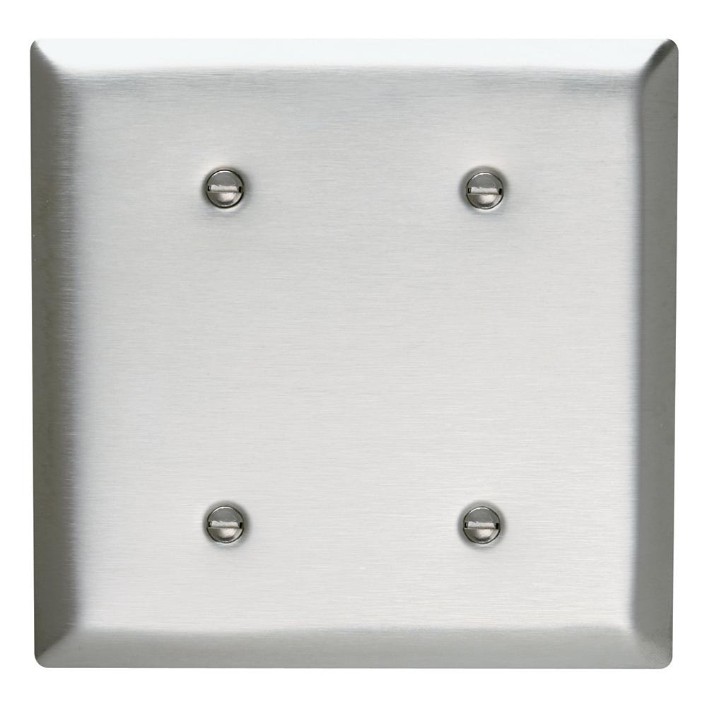 302 Series 2Gang Blank Wall Plate in Stainless SteelSS24 The Home Depot