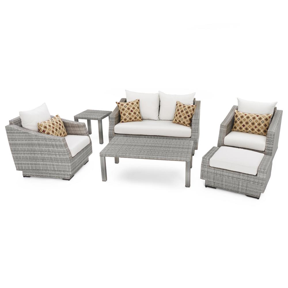 Rst Brands Cannes 6 Piece Loveseat Patio Deep Seating Set With Moroccan Cream Cushions Op Peoss6 Cns Mor K The Home Depot