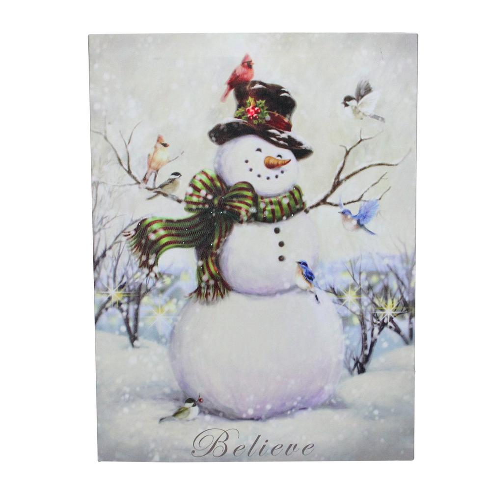 Northlight 15 75 In X 12 Led Lighted Snowman And Bird Friends Led Lighted Snowman And Bird Friends