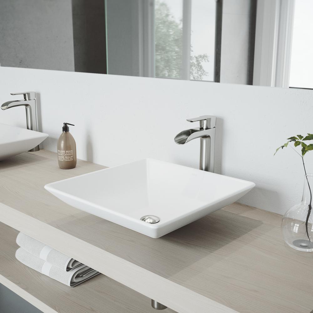 Brushed Nickel Vessel Sinks Bathroom The Home Depot Hibiscus Matte Stone Vessel Sink And Brushed Nickel