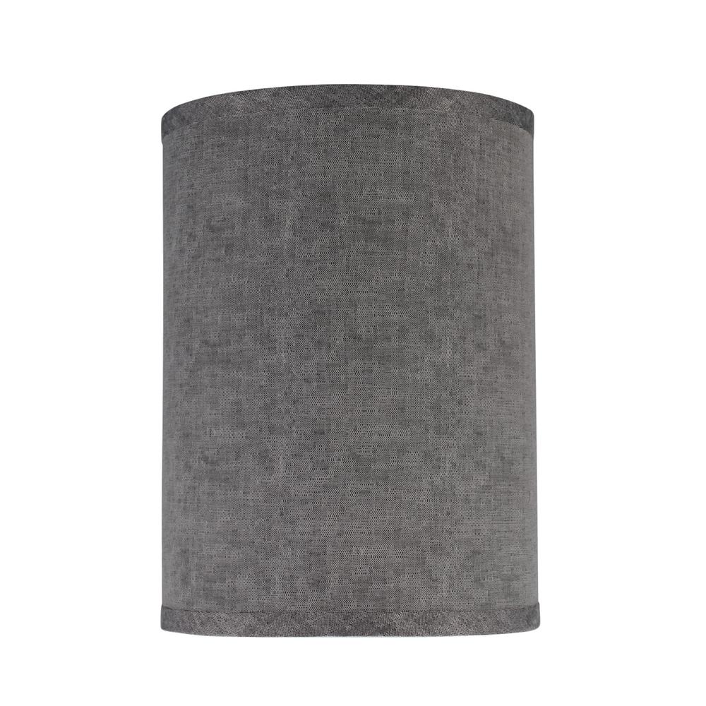 Aspen Creative Corporation 8 In X 11 Grey Hardback Drum Grey Hardback Drum Cylinder Lamp Shade