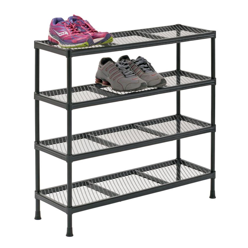 Sandusky 31 In H X 31 In W X 11 In D Steel Wire Shoe Rack In Black Csr311031 The Home Depot