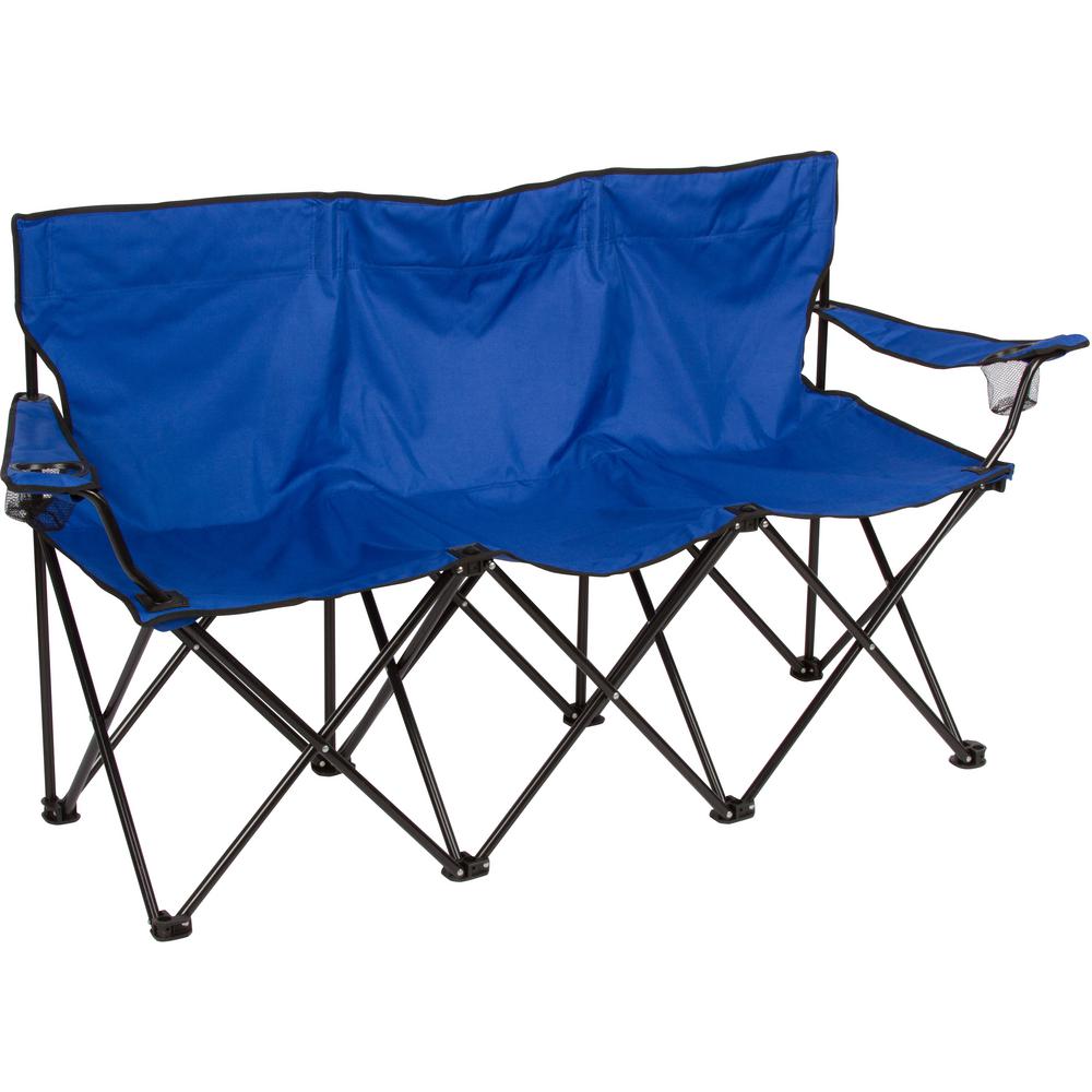 Trademark Innovations Triple Style Blue Steel Frame Tri Camp Chair Triple Style Blue Steel Frame Tri Camp Chair