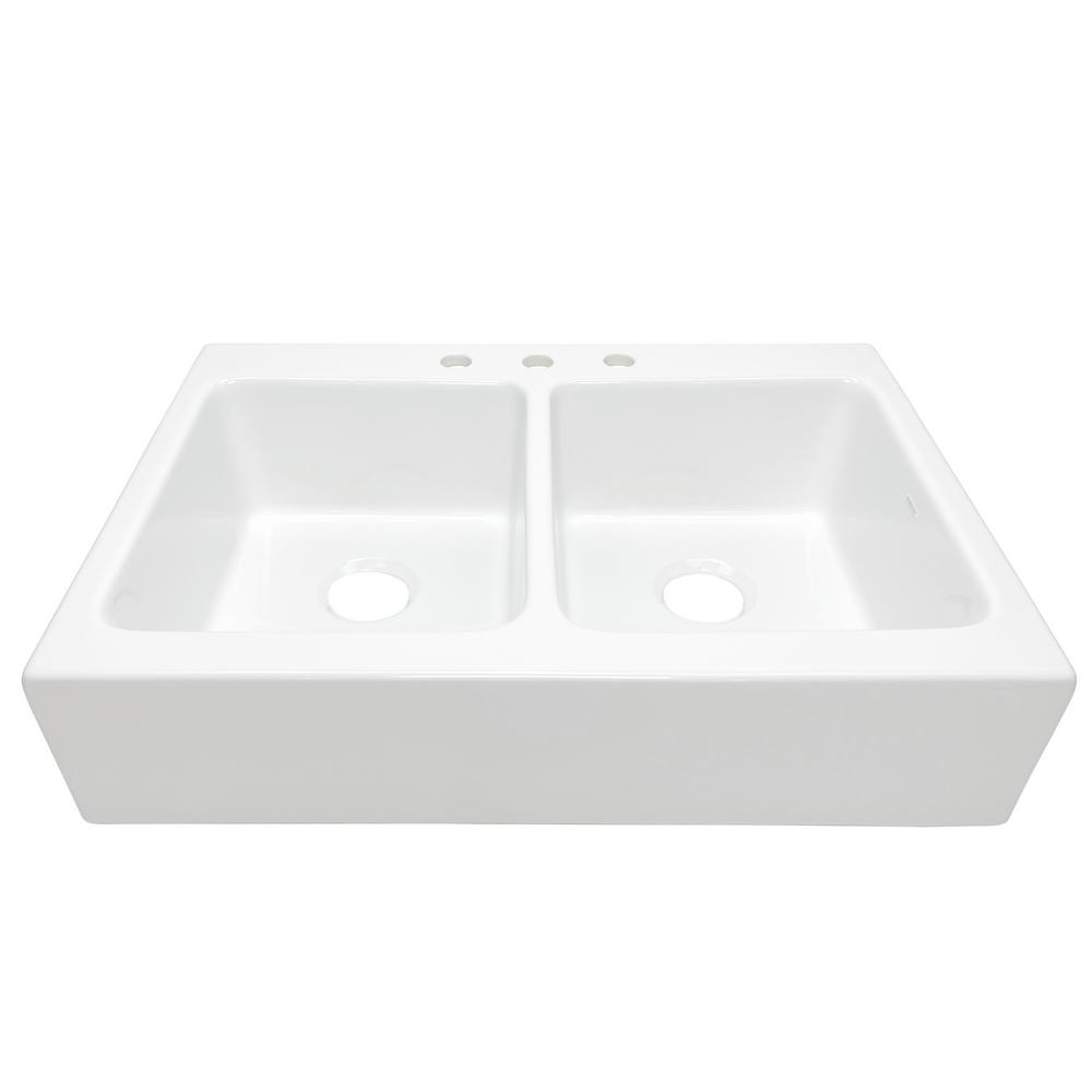 Sinkology Josephine Quick Fit Drop In Farmhouse Fireclay 33 85 3 Hole Double Bowl Kitchen Sink Crisp White Sk453 34fc The Home Depot - Drop In Farm Sink Home Depot Sinkology Josephine Quick Fit Drop In Farmhouse Fireclay 33 85 3 Hole Double Bowl Kitchen Sink Crisp White Sk453 34fc The Home Depot - Drop In Farm Sink Home Depot