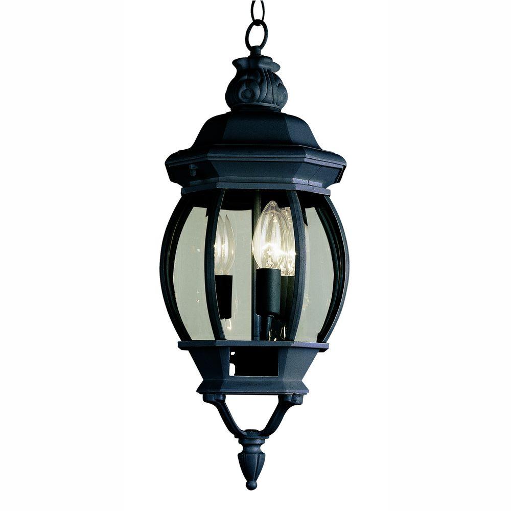 Bel Air Lighting 3-Light Outdoor Hanging Black Lantern ...