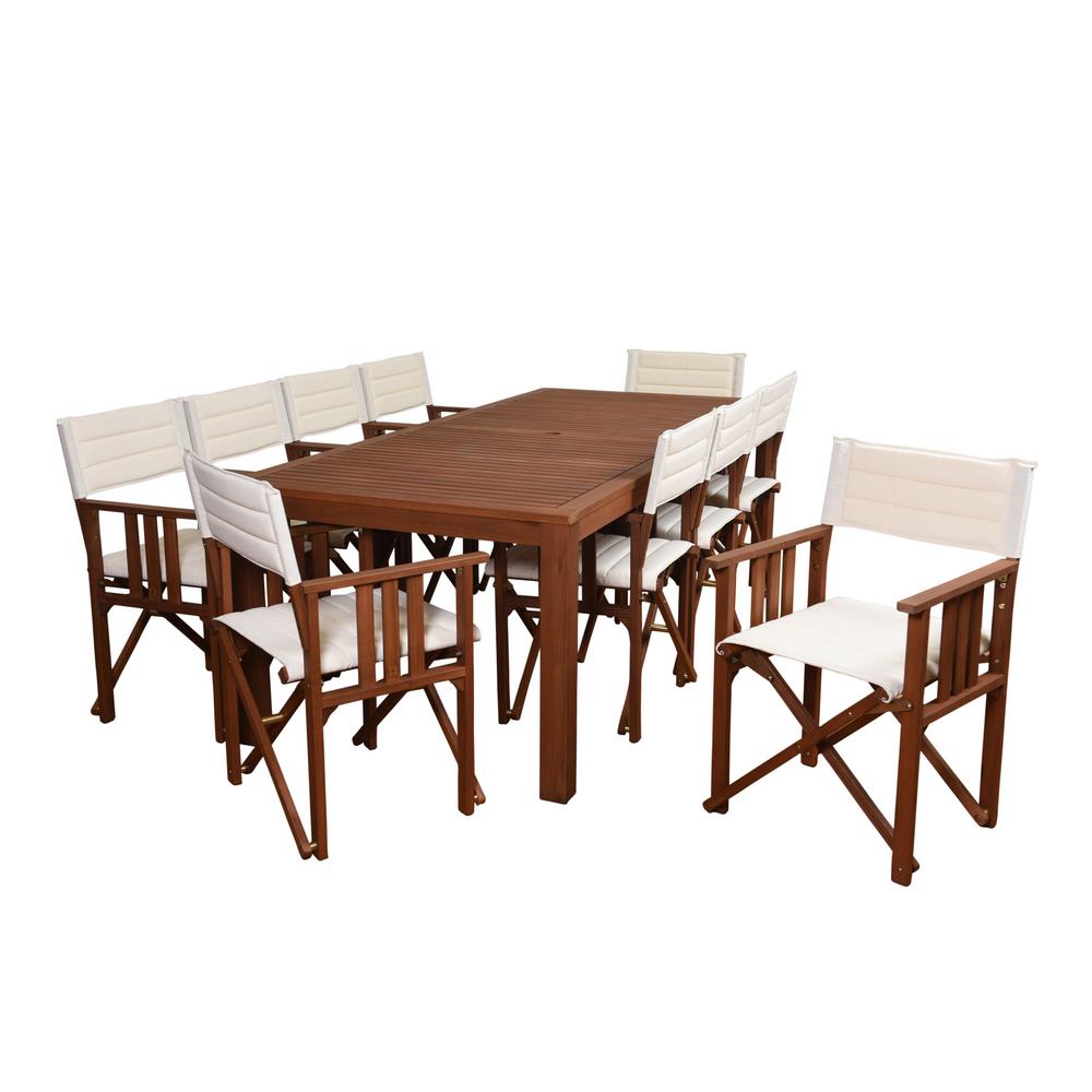 Amazonia Rio 11Piece Eucalyptus Rectangular Patio Dining Set with Off