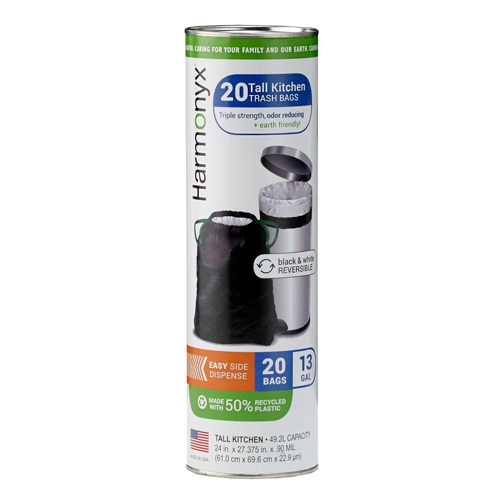 Harmonyx 13 Gal. Tall Kitchen Antimicrobial Odor Control Drawstring