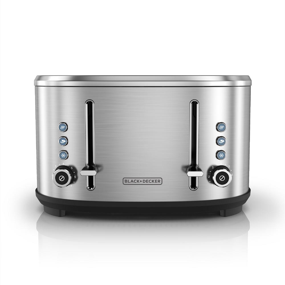 CASO Inox 4-Slice Stainless Steel Long Slot Toaster with Crumb Tray