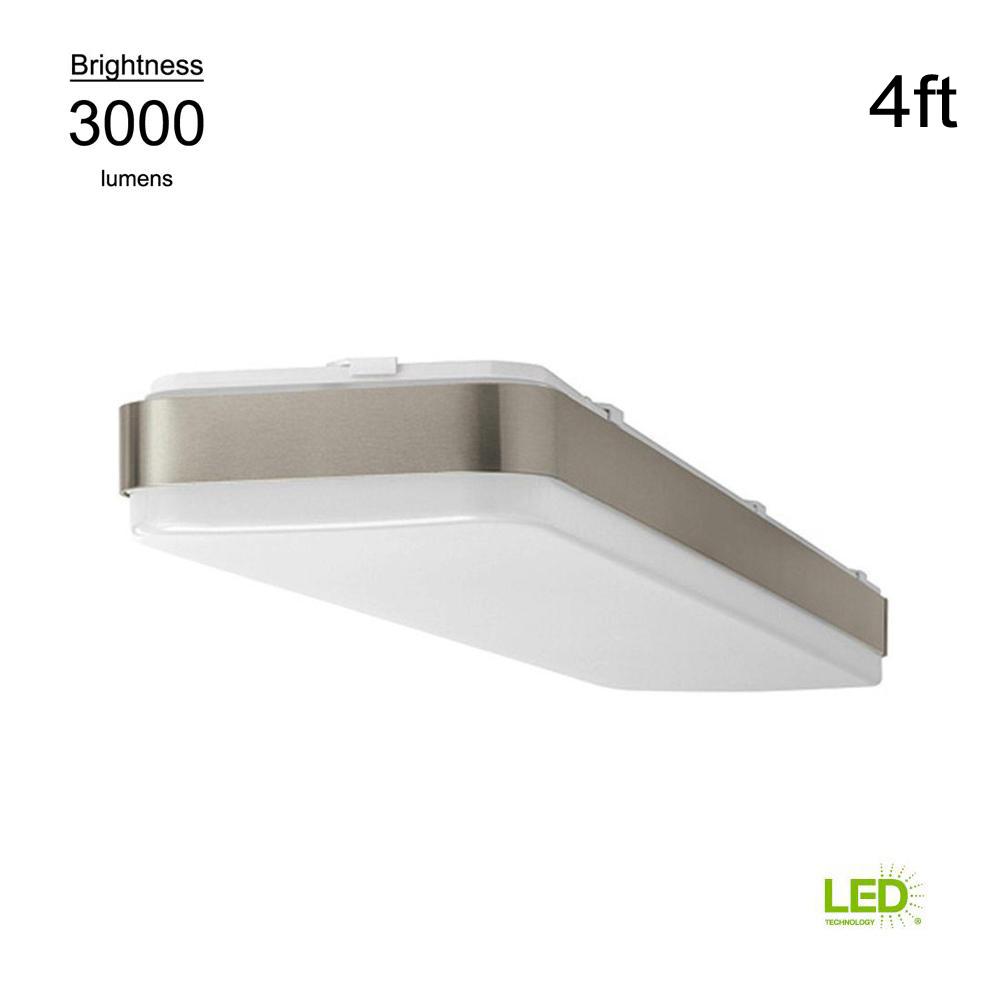 Hampton Bay Wrap Style 4 Ft Rectangular White 64 Watt Equivalent Hampton Bay Wrap Style 4 Ft Rectangular White 64 Watt Equivalent Integrated Led Flushmount