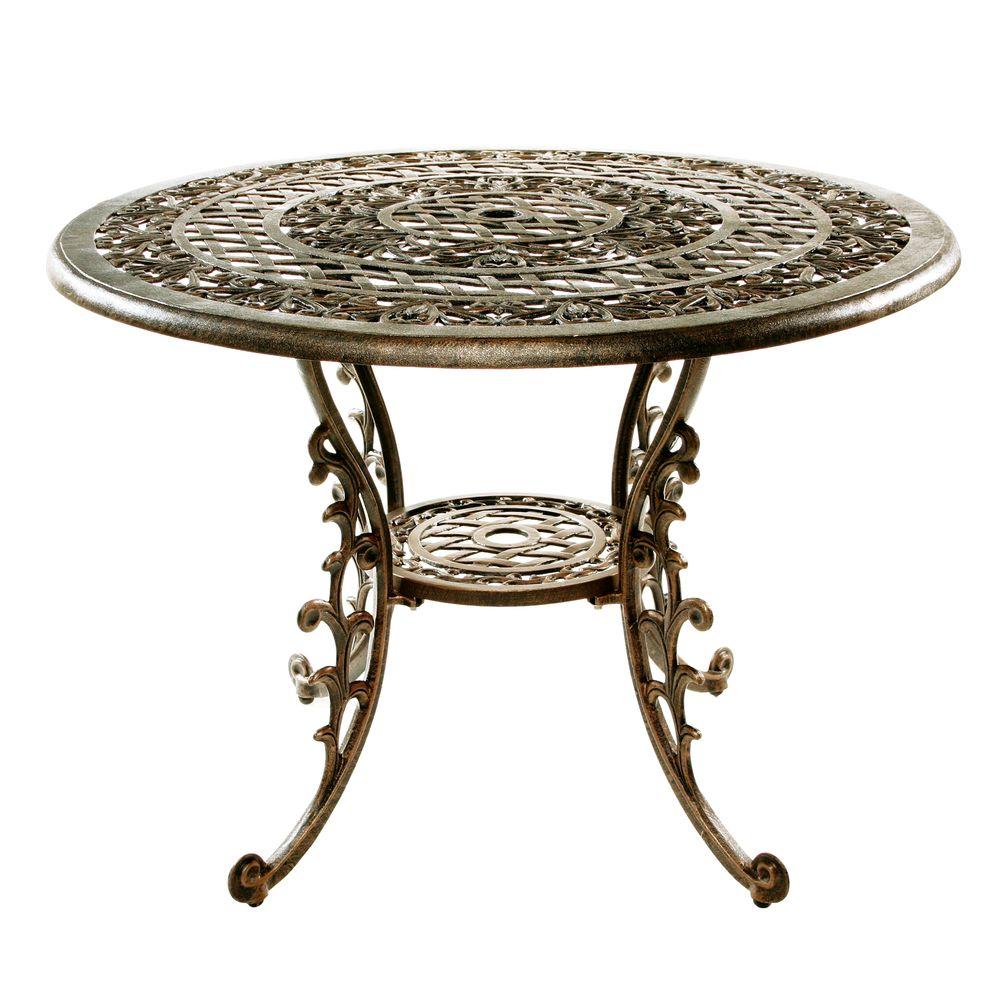 Oakland Living Mississippi Antique Bronze Patio Dining Table 2011