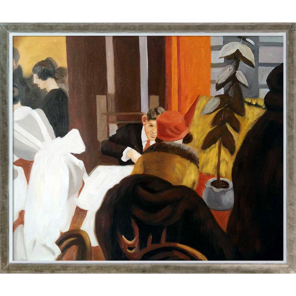 La Pastiche New York Restaurant With Champagne Silhouette By Edward Hopper Framed Abstract Wall Art 22 4 In X 26 4 In Eh2793 Fr x24 The Home Depot