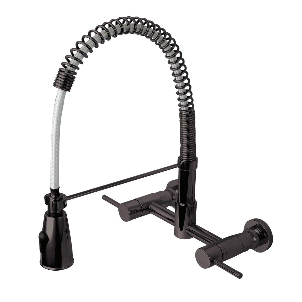 Kingston Brass Modern 2 Handle Wall Mount Pull Down Sprayer Kitchen Kingston Brass Modern 2 Handle Wall Mount Pull Down Sprayer Kitchen Faucet In