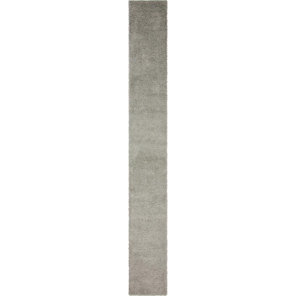Unique Loom Solid Shag Cloud Gray 20 ft. Runner Rug-3140749 - The Home ...