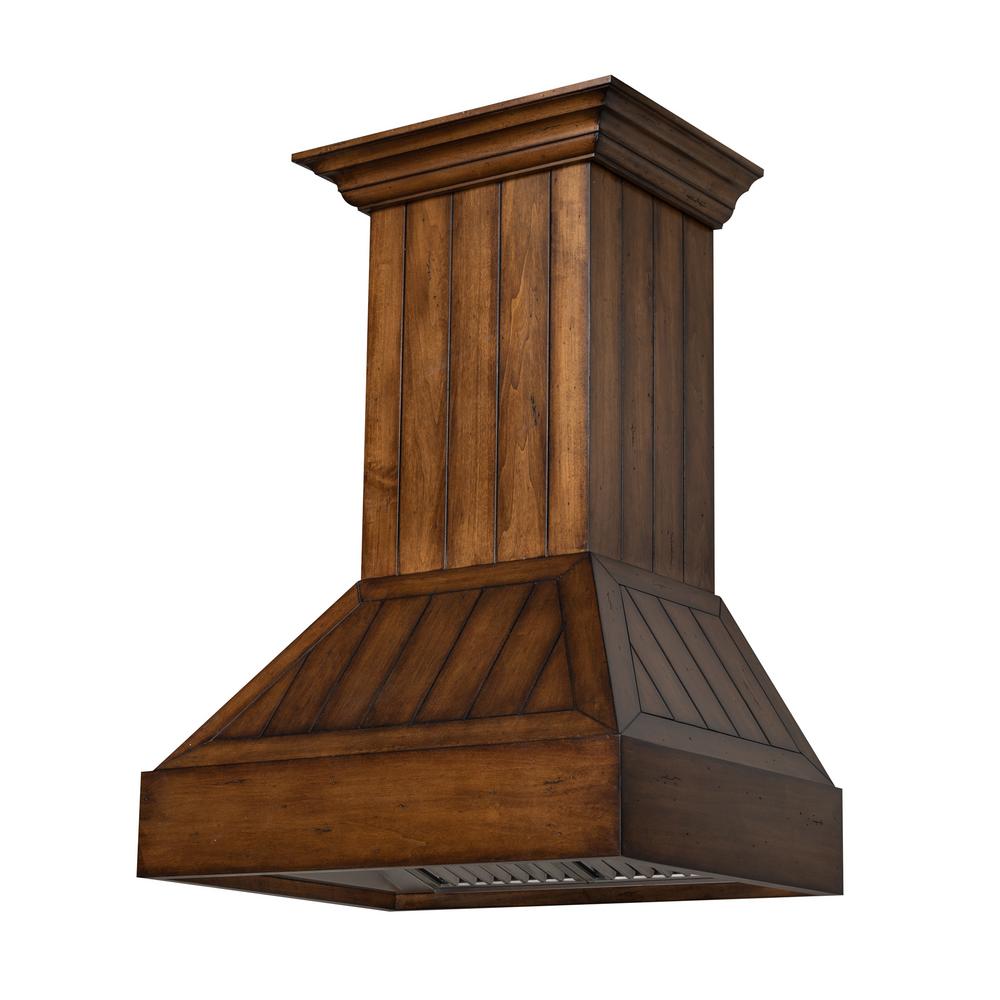 Zline Kitchen And Bath 30 In 900 Cfm Wooden Wall Mount Range Hood With Lights Rustic Light